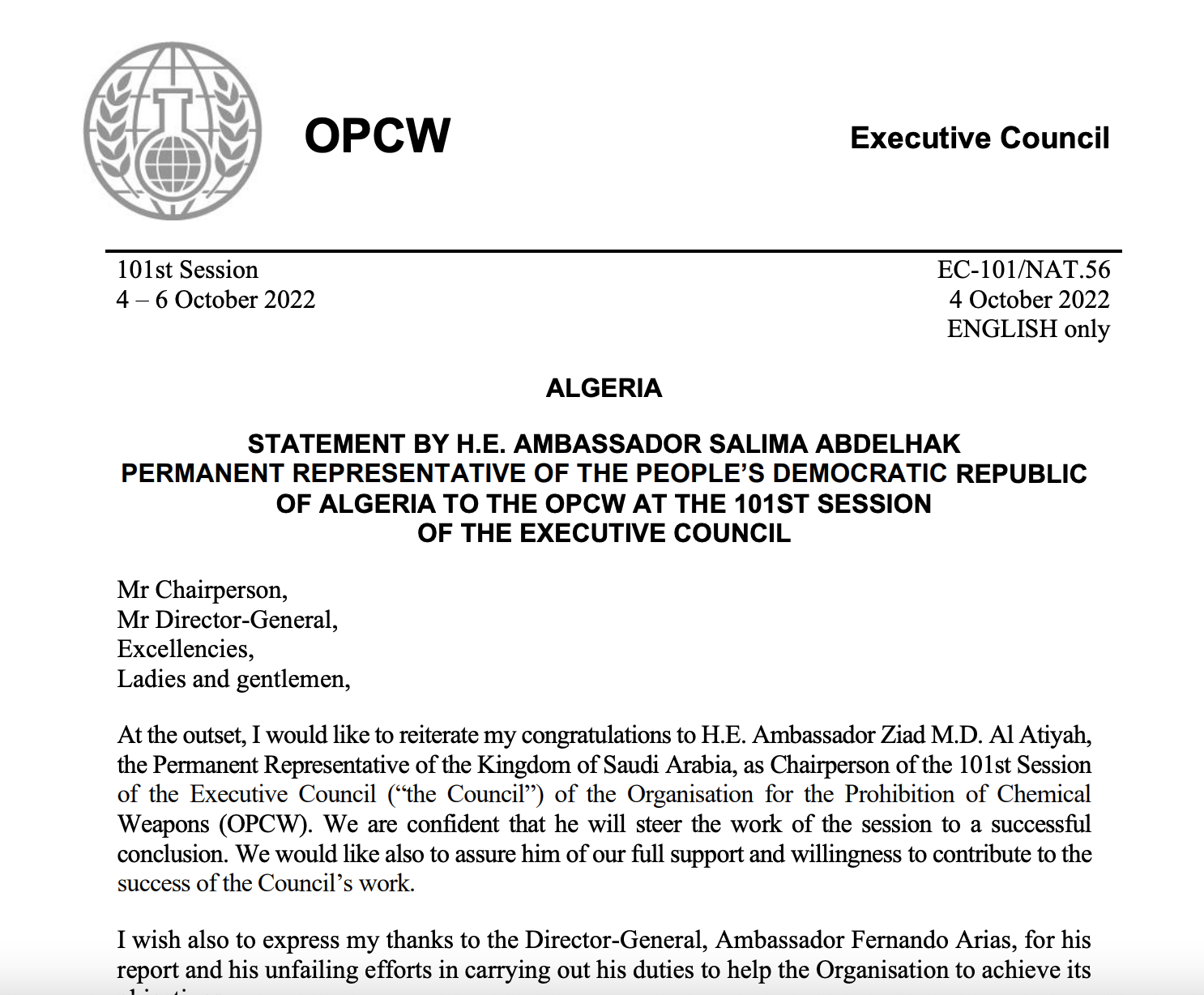 EC-101 Summary Report – CWC Coalition